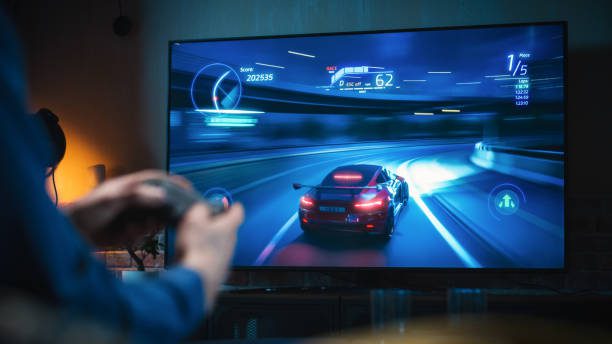 Vizio Review: Best Budget TVs with Smart Features? A close-up shot of a Vizio TV Review television screen showing a high-action video game with vivid colors and sharp graphics.