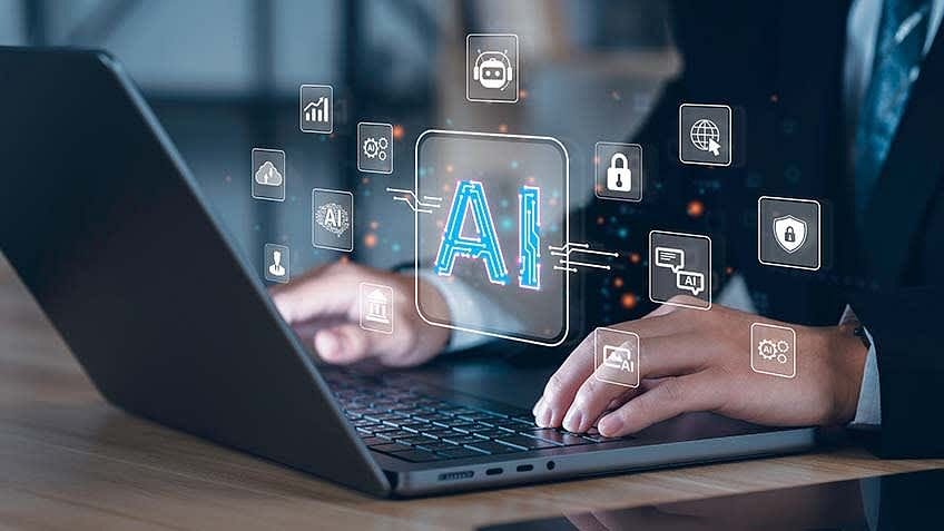 Infographic of leading AI content creation tools.