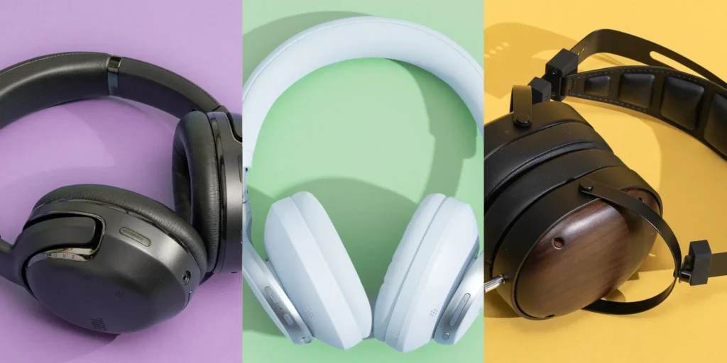 A selection of versatile over-ear headphones for various activities.