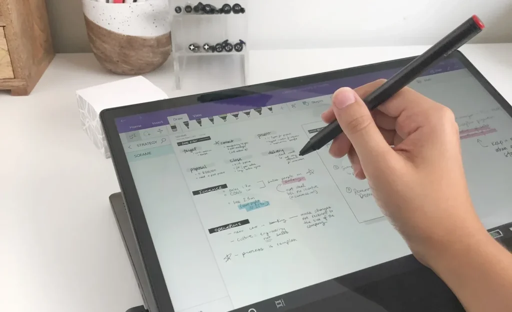Top 10 Must-Have Gadgets of 2025 Top 10 Gadgets A tablet or digital device displaying handwritten notes and sketches, used for notetaking and creative drawing