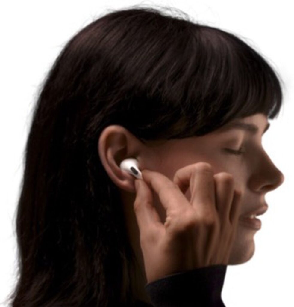 Apple AirPods Pro 2 with USB-C case, showing the earbuds and a charging cable