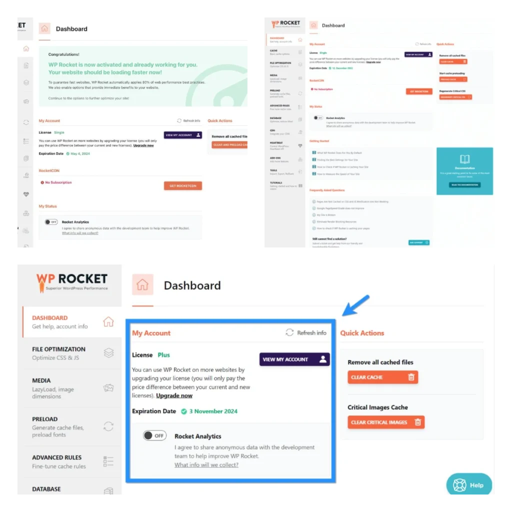 Free vs Premium WordPress Plugins: Are Paid Plugins Worth It? A screen capture of the Rank Math WordPress plugin dashboard, showing the setup wizard, import options, and various modules like the 404 Monitor.